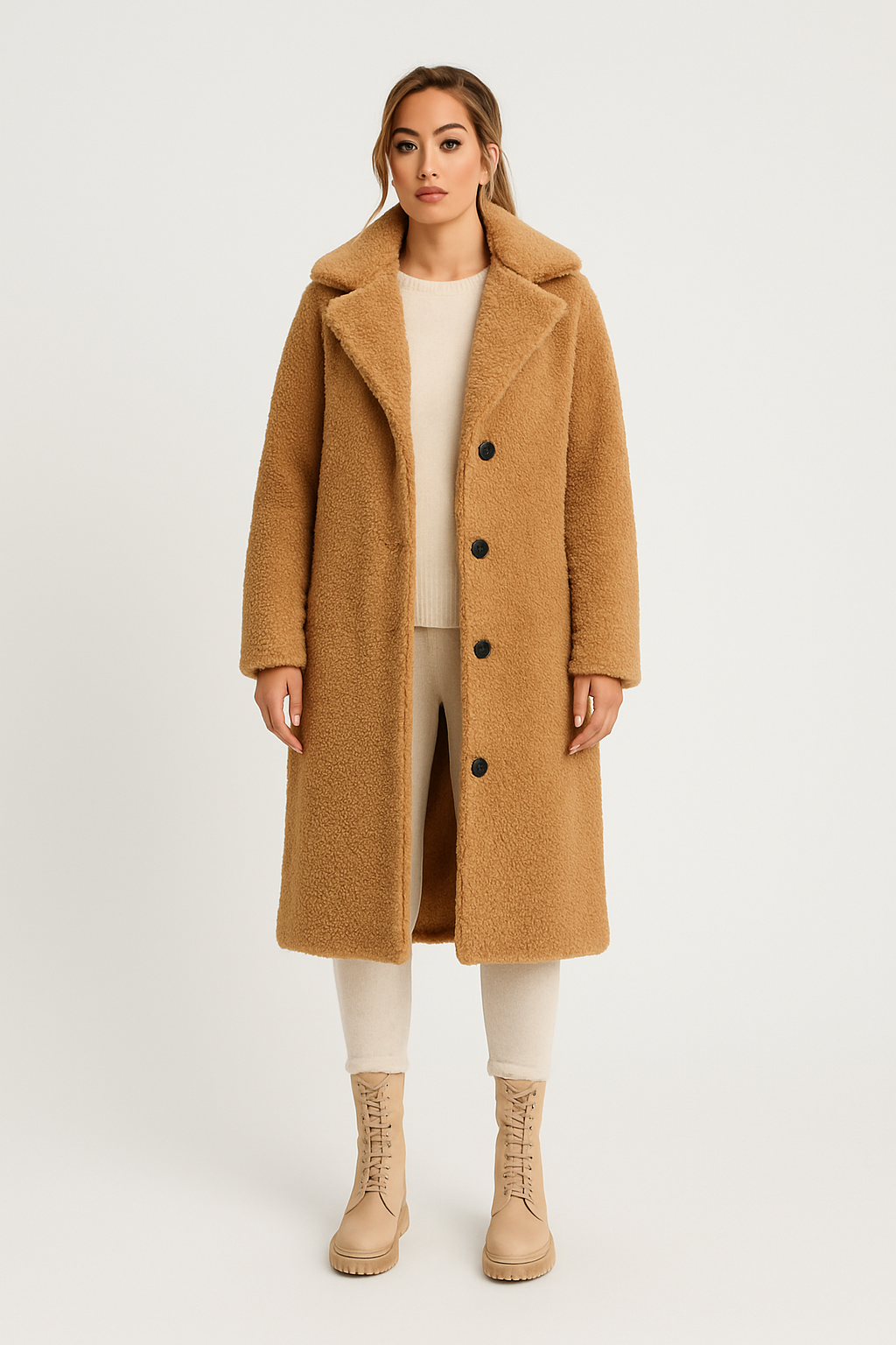 Serena Long Teddy Coat – Ultieme Warmte & Tijdloze Luxe